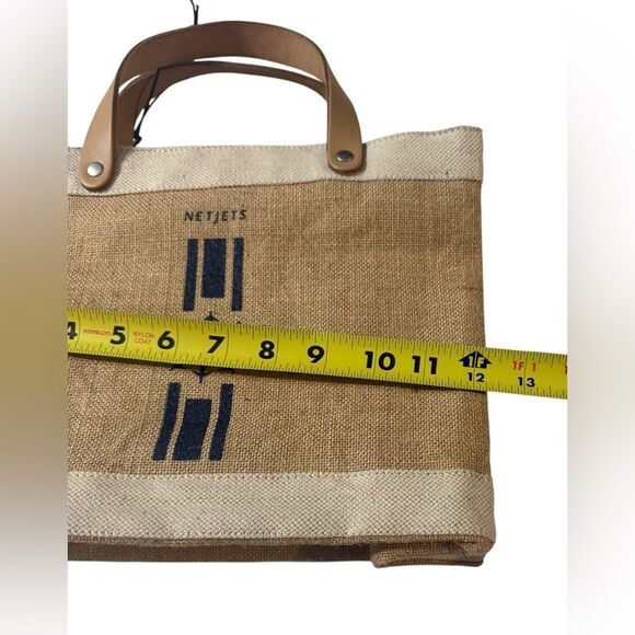 Apolis Global Citizen NetJets Swag Market Tote Bag Jute Leather Handle NWT NEW✈️ - Picture 7 of 7